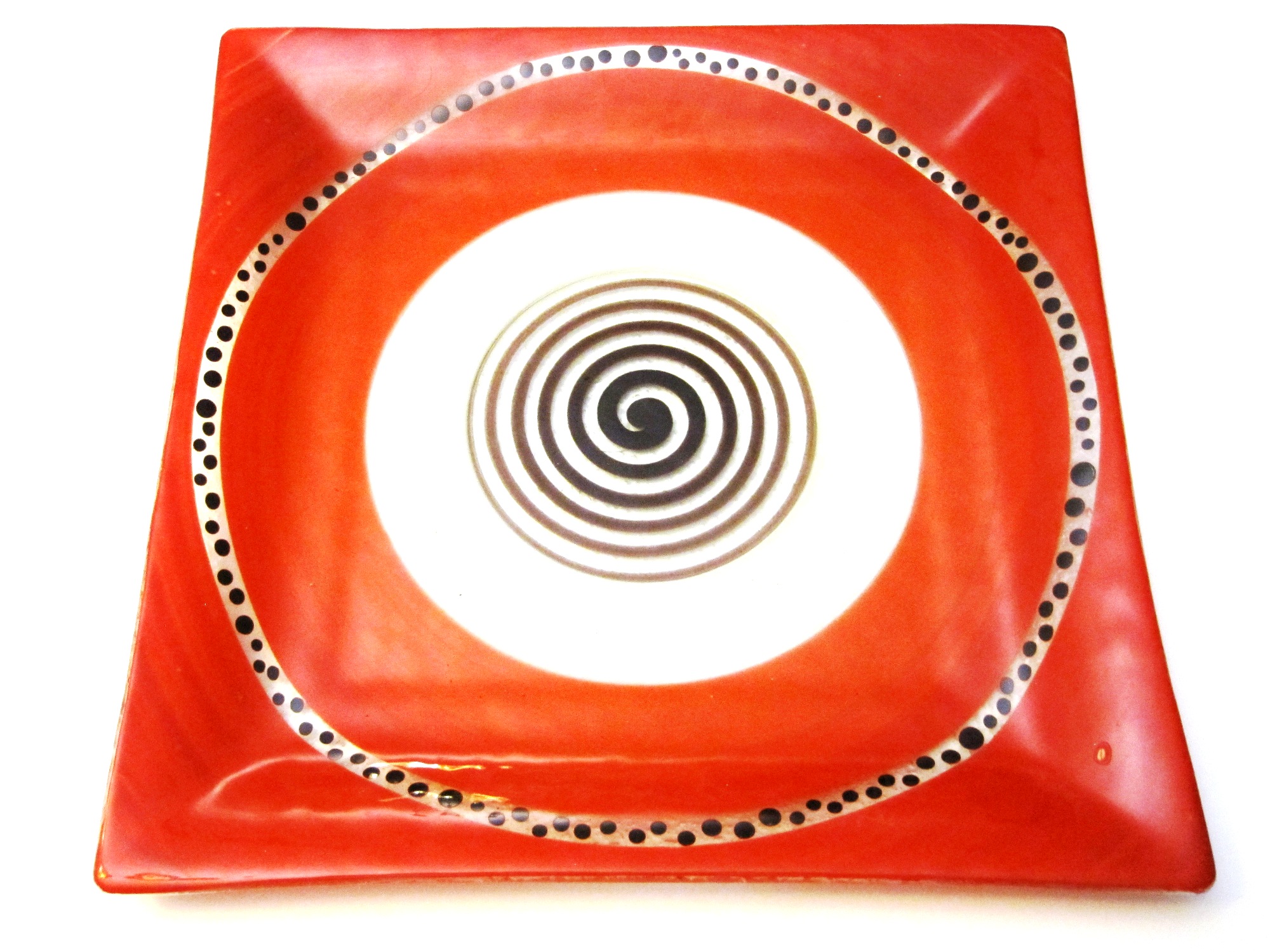 Handcrafted Glass Square Plate #004